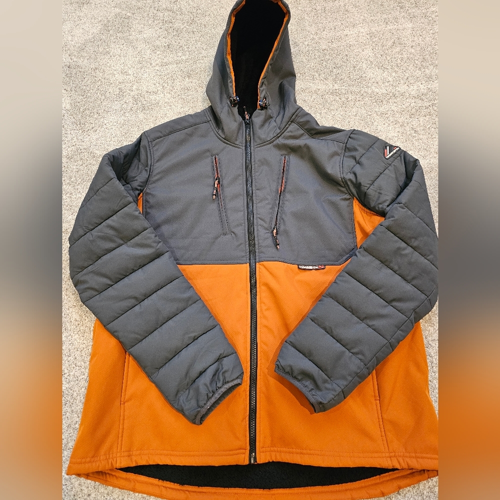 Hawke & Co Men's Grey and Orange Winter Jacket